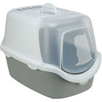 Bandeja Higiénica Vico Open Top con Cubierte, 40 × 40 × 56 cm, Gris claro/Blanco