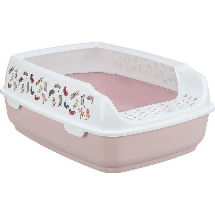 Bandeja Higiénica Delio con Borde, 38 × 20 × 50 cm, Lila/Blanco