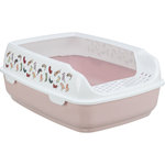 Bandeja Higiénica Delio con Borde, 38 × 20 × 50 cm, Lila/Blanco