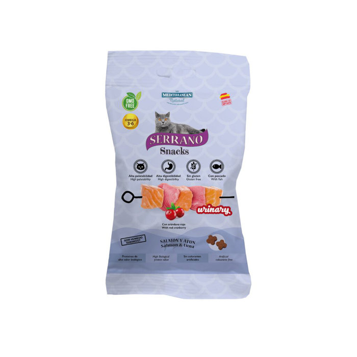 Serrano Snacks para Gatos, MEDITERRANEAN, Salmón y Atún Urinary, 50 g