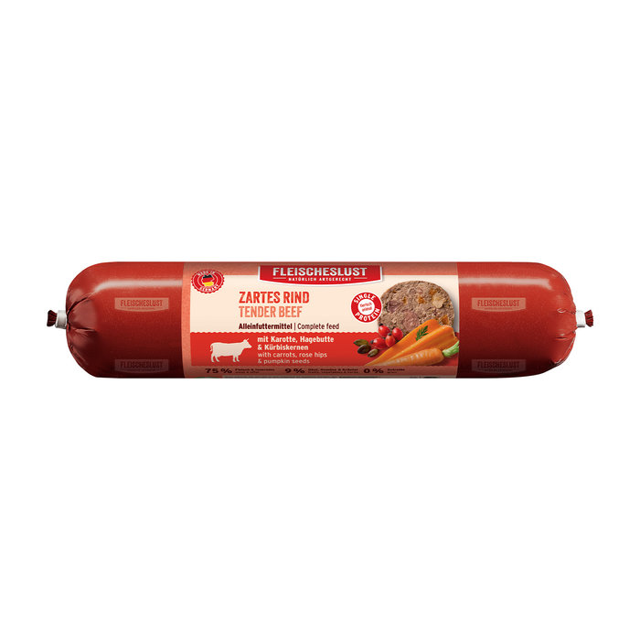 Salchicha de Ternera con zanahoria, rosa mosqueta y semillas de calabaza, 800 g