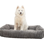 Cama Lonni, felpa, rectangular, 100 × 70 cm, gris