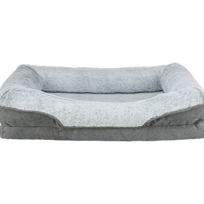 Cama Vital Lino, cuadrada, 110 × 75 cm, gris/gris claro