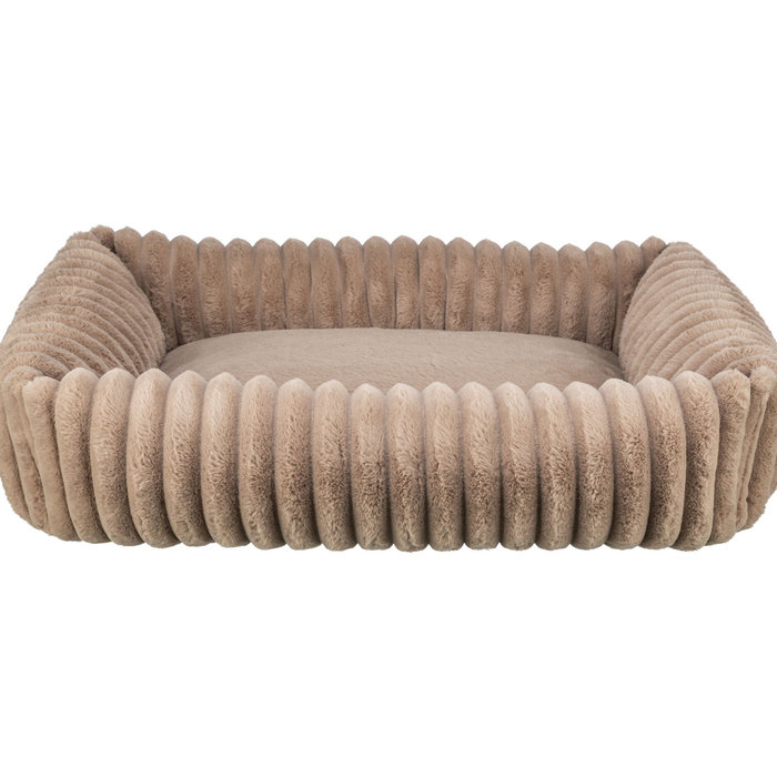 Cama Lonni, felpa, rectangular, 100 × 70 cm, marrón claro