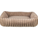 Cama Lonni, felpa, rectangular, 100 × 70 cm, marrón claro