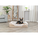 Cama Vital Lino, cuadrada, 110 × 75 cm, beige
