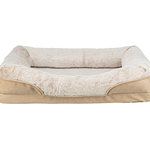 Cama Vital Lino, cuadrada, 110 × 75 cm, beige