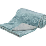 Manta Barry, felpa suave, 150 × 100 cm, azul/gris
