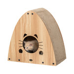 Rascador con catnip, MDF, 48 × 48 × 28 cm, marrón claro