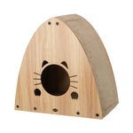 Rascador con catnip, MDF, 48 × 48 × 28 cm, marrón claro