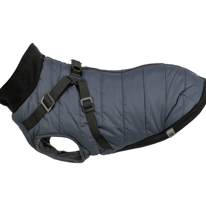 Pontis coat with harness, M: 45 cm, blue