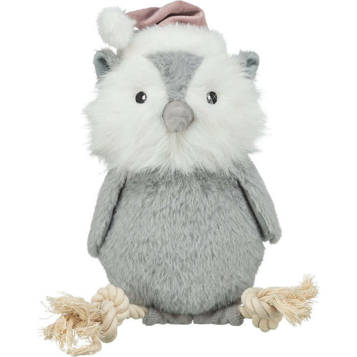 Xmas Owl, plush/rope, 31 cm