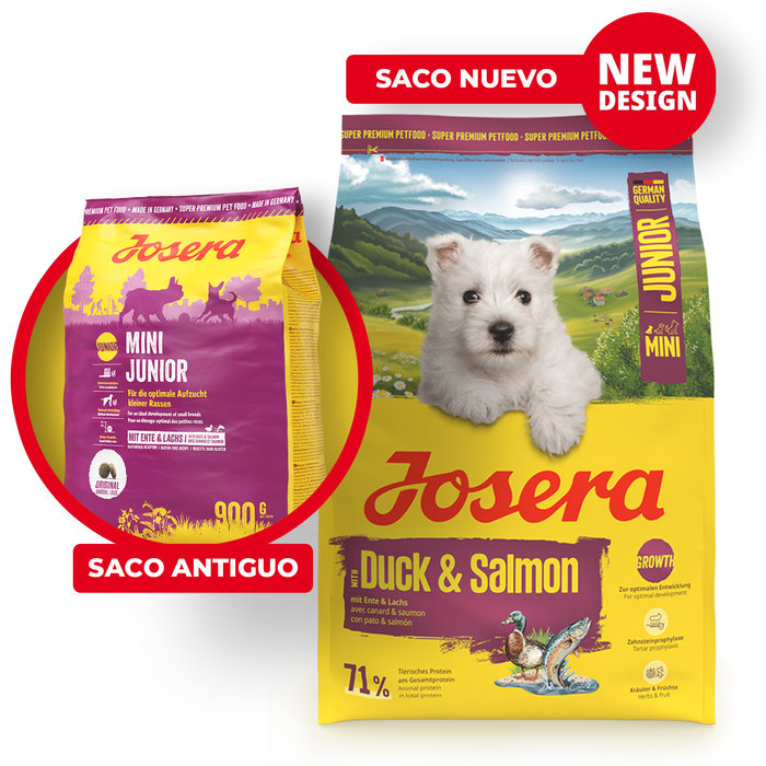 (Mini Junior) Saco Perro Mini Junior Duck & Salmon, JOSERA, 3kg