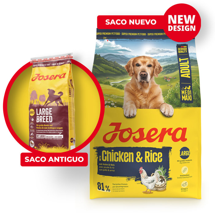 (Large Breed) Saco Perro Medi/Maxi Chicken & Rice, JOSERA, 3kg