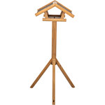 Comedero Pájaros, con soporte, madera de pino, 46 × 22 × 44 cm\/1,15 m, marrón