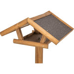 Comedero Pájaros, con soporte, madera de pino, 46 × 22 × 44 cm\/1,15 m, marrón