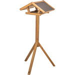 Comedero Pájaros, con soporte, madera de pino, 46 × 22 × 44 cm\/1,15 m, marrón
