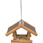 Comedero Pájaros, colgante, madera de pino, 30 × 18 × 28 cm, marrón
