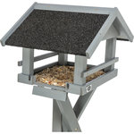 Comedero Pájaros, con soporte, madera de pino, 41 × 27 × 32 cm\/1,27 m, gris