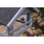 Comedero Pájaros, con soporte, madera de pino, 41 × 27 × 32 cm\/1,27 m, gris