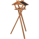 Comedero Pájaros, con soporte, madera de pino, 52 × 34,5 × 33,5 cm\/1,34 m, marrón