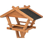Comedero Pájaros, con soporte, madera de pino, 52 × 34,5 × 33,5 cm\/1,34 m, marrón