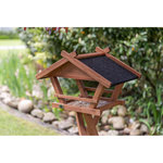 Comedero Pájaros, con soporte, madera de pino, 52 × 34,5 × 33,5 cm\/1,34 m, marrón