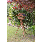 Comedero Pájaros, con soporte, madera de pino, 52 × 34,5 × 33,5 cm\/1,34 m, marrón