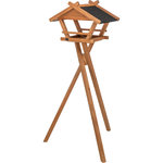 Comedero Pájaros, con soporte, madera de pino, 52 × 34,5 × 33,5 cm\/1,34 m, marrón