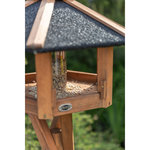Comedero Pájaros, con soporte y silo, madera de pino, ø 56 × 32 cm\/1,32 m, marrón