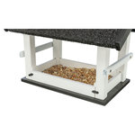 Comedero Pájaros, colgante, madera de pino, 36 × 25 × 25 cm, negro\/blanco