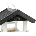 Comedero Pájaros, colgante, madera de pino, 36 × 25 × 25 cm, negro\/blanco