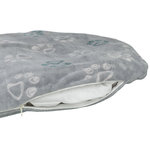 Cojín Jimmy Soft, oval, 115 × 72 cm, gris claro