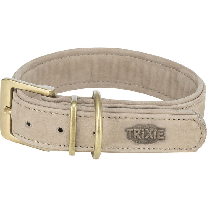 Pure Collar, Piel extra ancho, L, 47–54 cm\/40 mm, gris claro