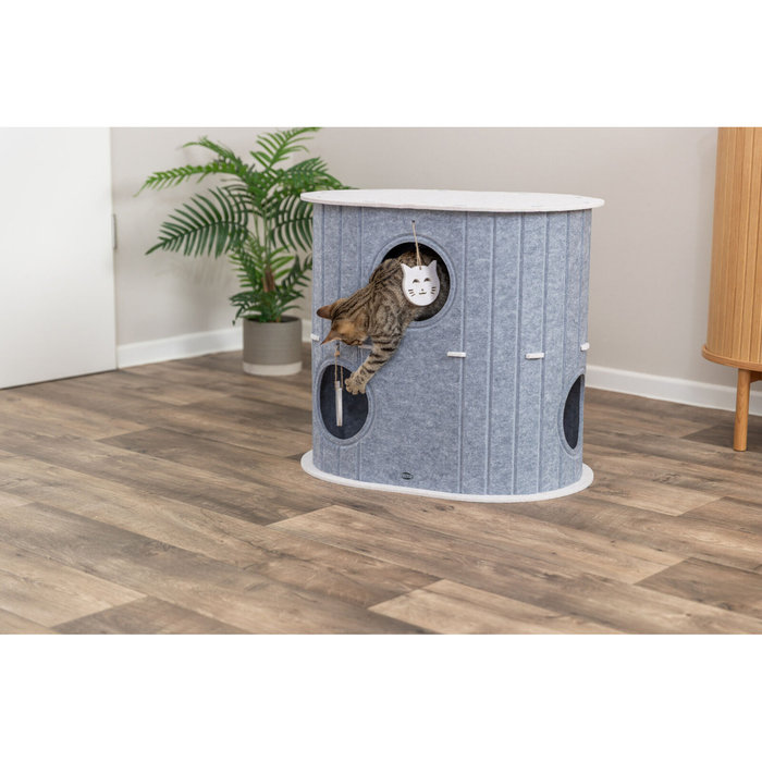 Cueva Mara,fieltro,2 niveles,ovalada,66×62×46cm