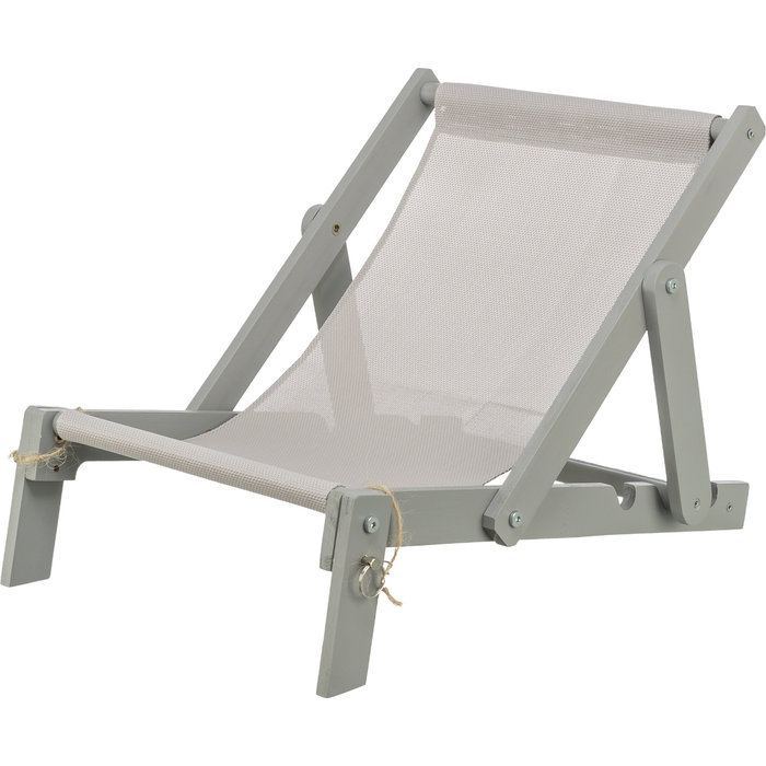 Silla de playa, de madera, 33 × 37 × 51 cm, gris