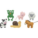 Animales de granja, fieltro, hierba gatera, 8–11cm