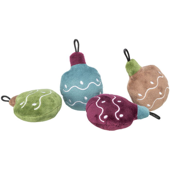 Navidad, bola de árbol de navidad, felpa, catnip, 10 cm