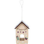 Navidad casita para alimentación para colgar, madera pintada