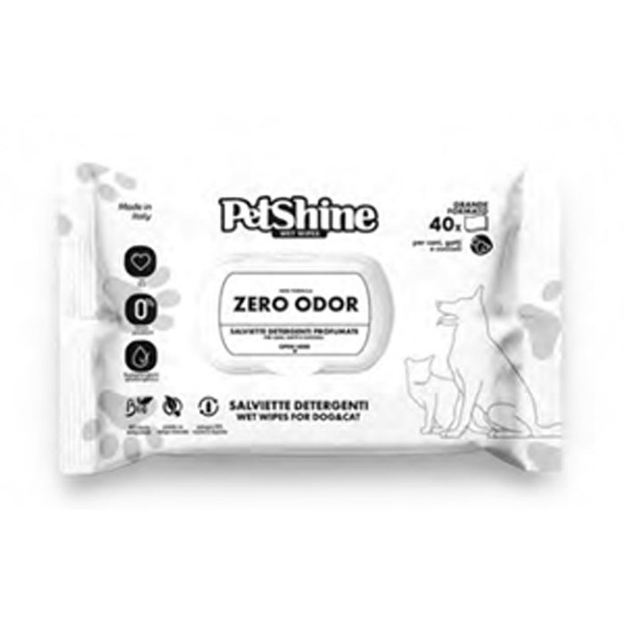 Toallitas Higiene Perro/Gato, No-Odor, 40 uds