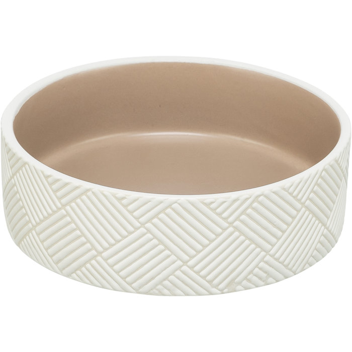Cuenco de cerámica con patrón, 1 l/ø 18 cm, blanco/beige