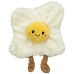 Huevo frito XXL, peluche, hierba gatera de EE. UU., 18 cm