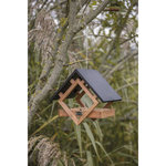 Comedero colgante, de madera, 28 × 25 × 20 cm, aspecto de madera