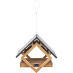 Comedero colgante, de madera, 28 × 25 × 20 cm, aspecto de madera