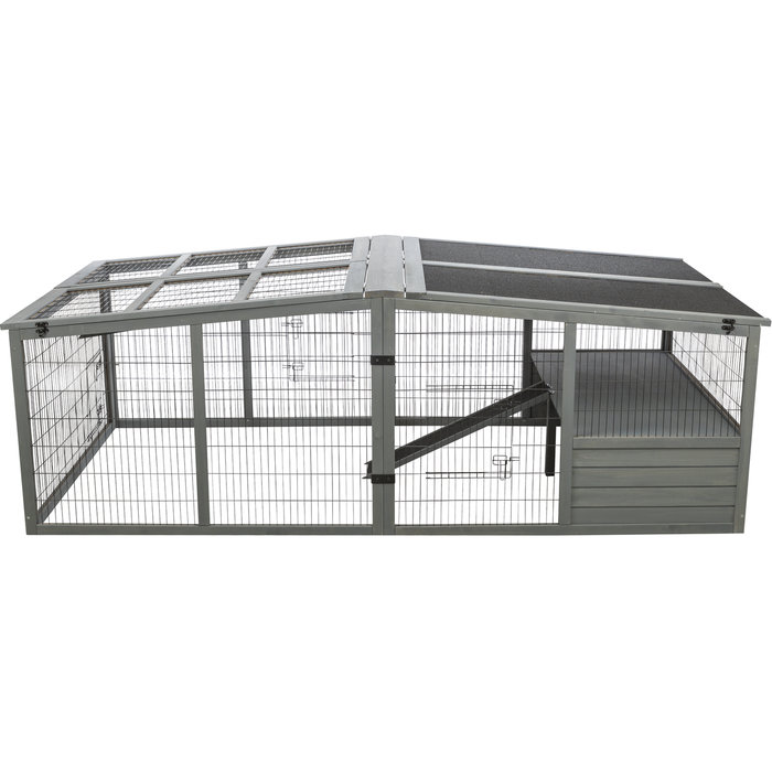 Pista exterior XL, con cubierta, madera, 233 × 79 × 116 c