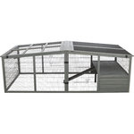 Pista exterior XL, con cubierta, madera, 233 × 79 × 116 c