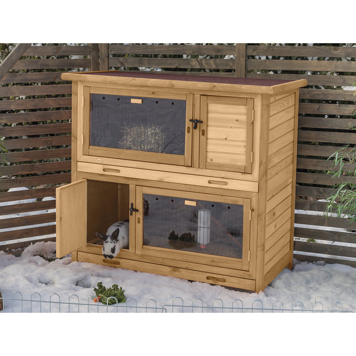 Caseta para animales pequeños, aislada, de 2 plantas, 116 × 11
