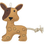 Perro, standing, cuero, 25 cm, marrón