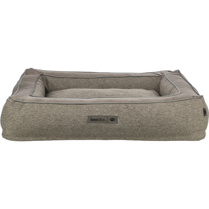 Cama Liano, tela/terciopelo tejido, rectangular, 120 × 90 cm, taupe