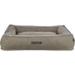 Cama Liano, tela/terciopelo tejido, rectangular, 120 × 90 cm, taupe
